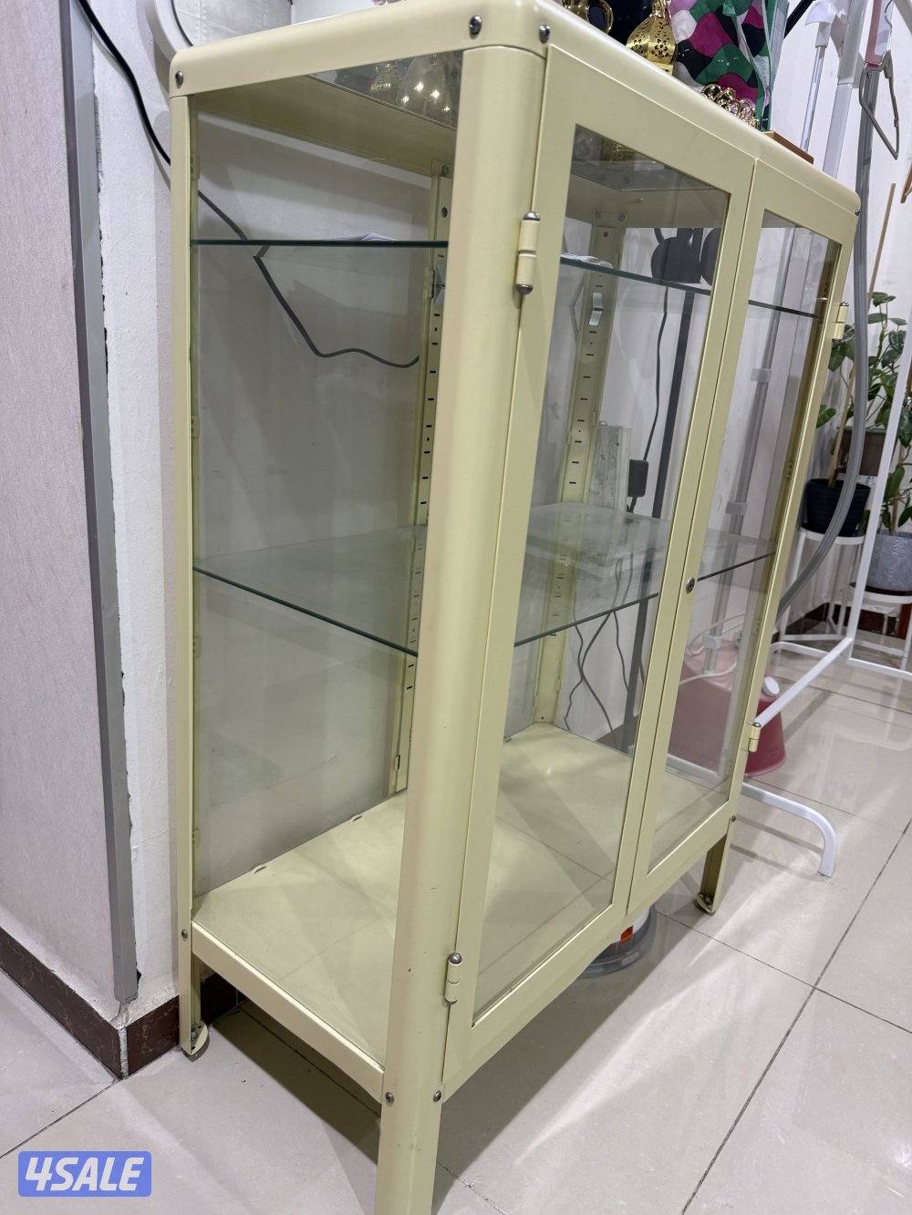 IKEA Glass Display Cabinet – Cream Color | Excellent Condition1