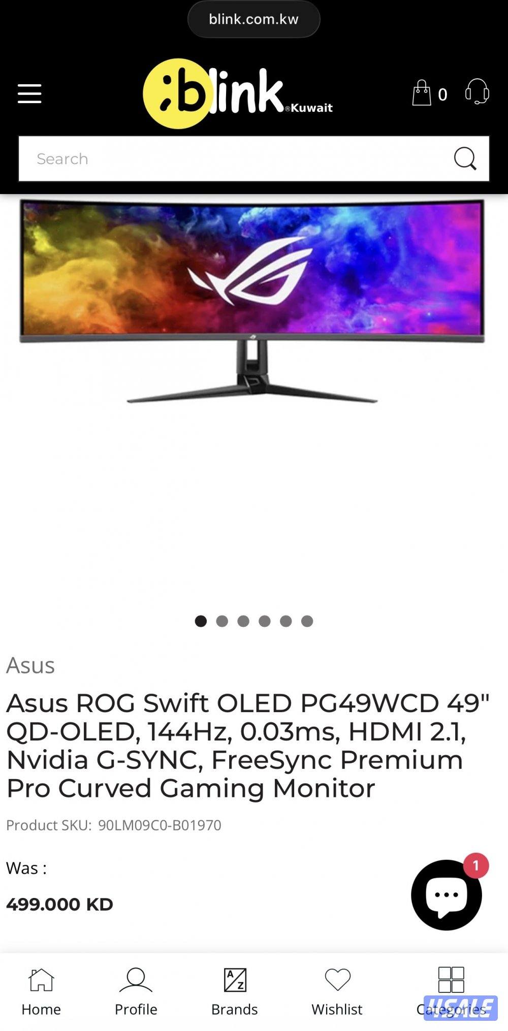 للبيع مستعمل نظيف جداً asus rog swift oled pg49wcd5