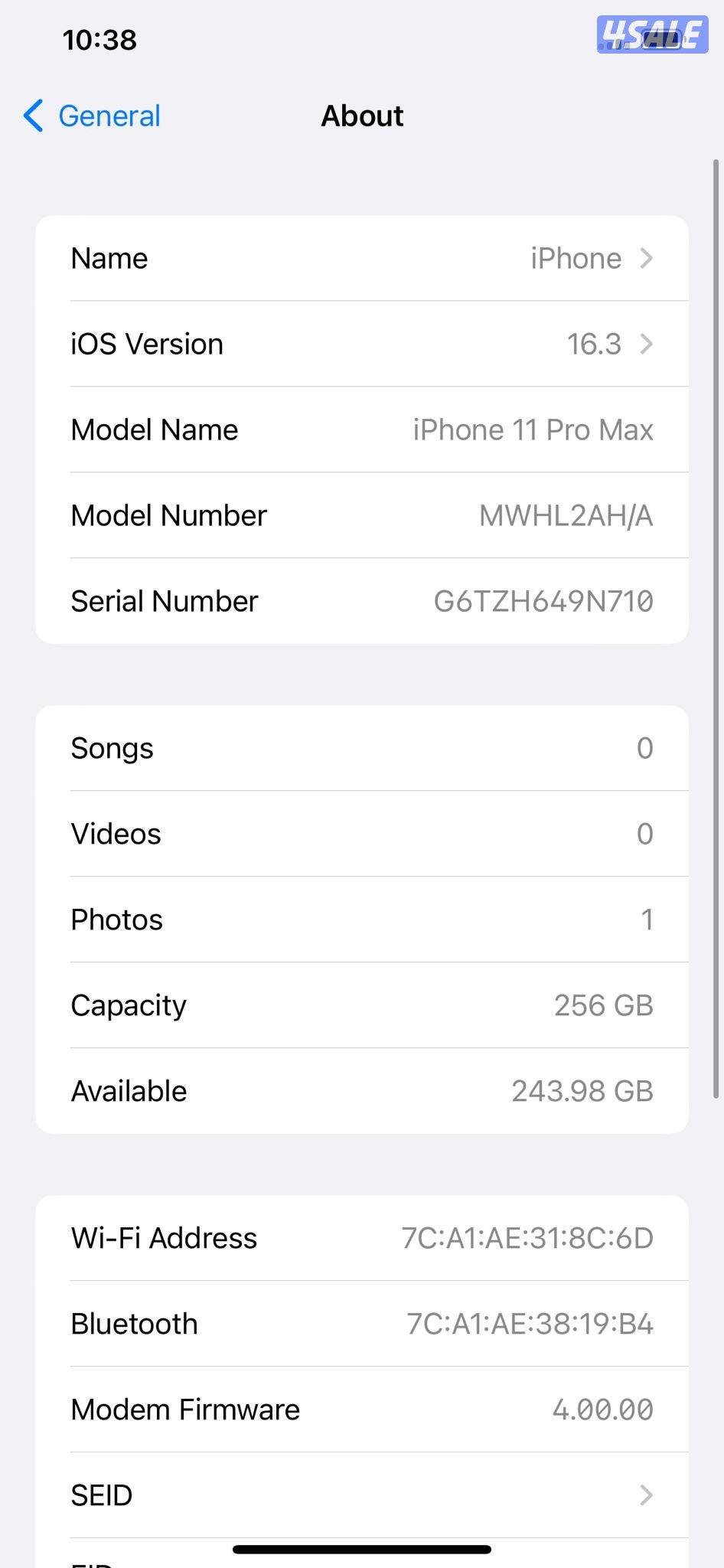 iPhone 11 Pro Max 256GB Gold – 86% ايفون 11 برو ماكس ذهبي8