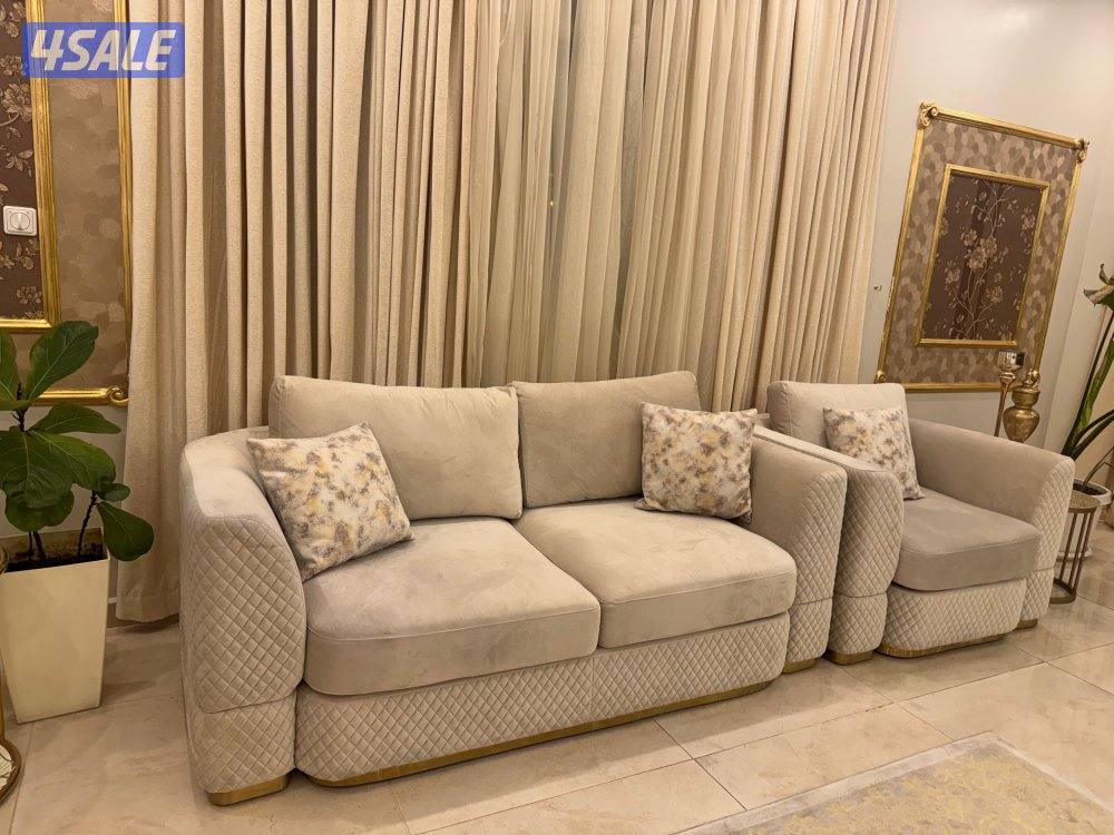 كنب بيج ثلاثية وثنائية ومفردة  استعمال خفيف2