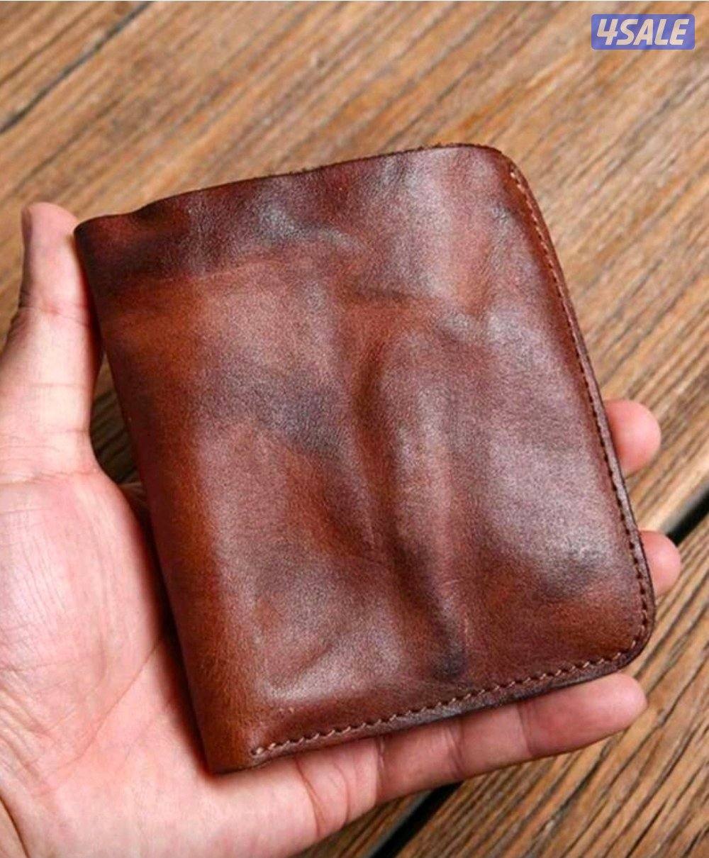 محفظة جلد طبيعي بقري رجالي جديدة تماما للبيع0