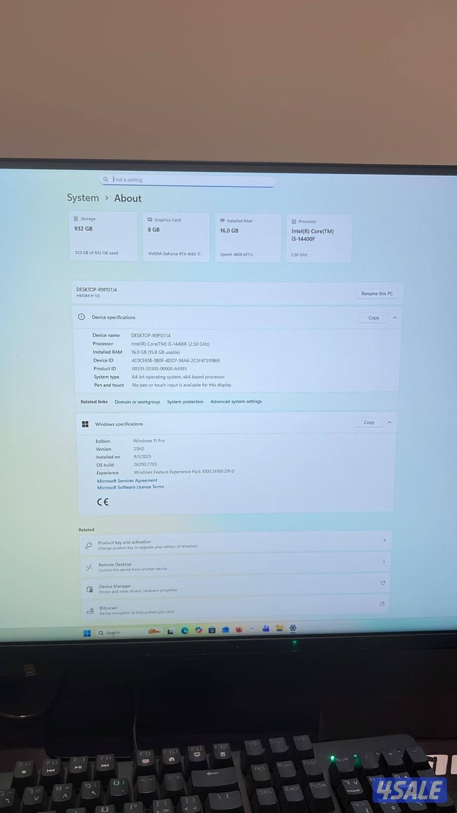 Gaming PC RTX 4060 Ti بحالة ممتازة4
