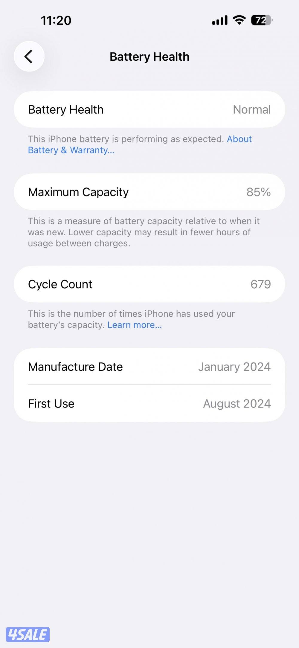 أيفون١٥برو ماكس٢٥٦جيجا أزرق🔋٨٥٪؜4