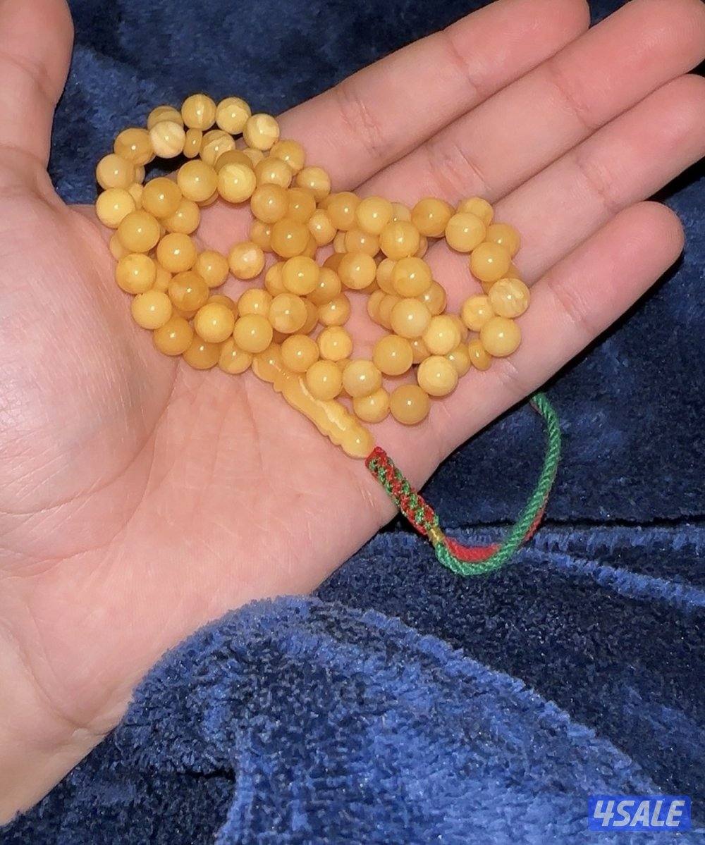 كهرب ناعم خوش خامه قديم ماخذ لون جميل جداً ٧.٥ مل ٩٩ خرزه ٢٢ قرام0