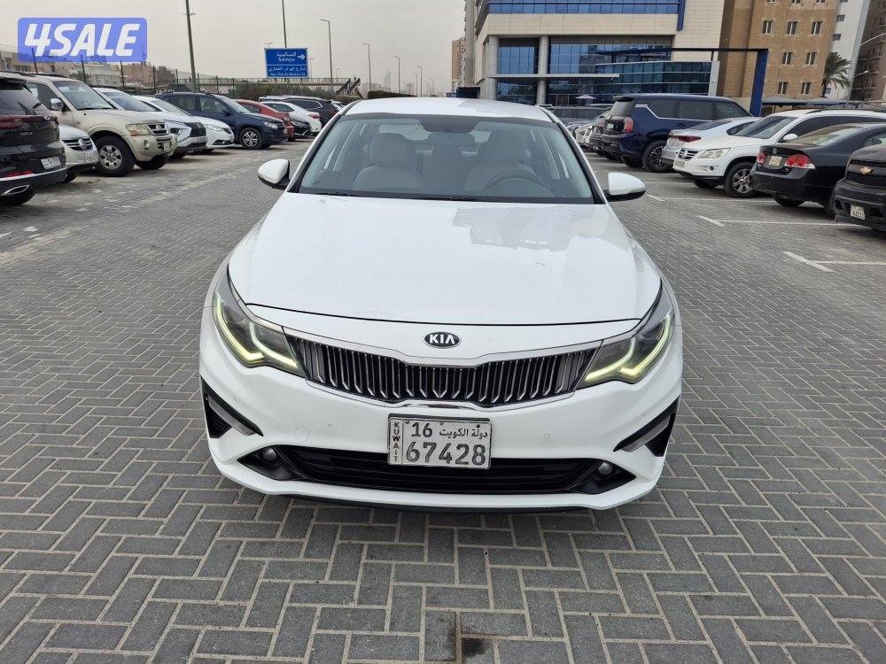 كيا اوبتما أبيض 2019  كيب رنك كشافات سنسر لاتحتاج شيء0