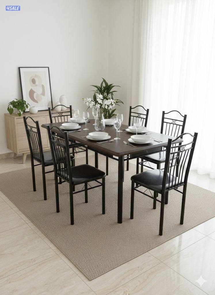 طاولات طعام خشب متوفر حق ست كراسي متوفر حق اربع كراسي جديد فقط0