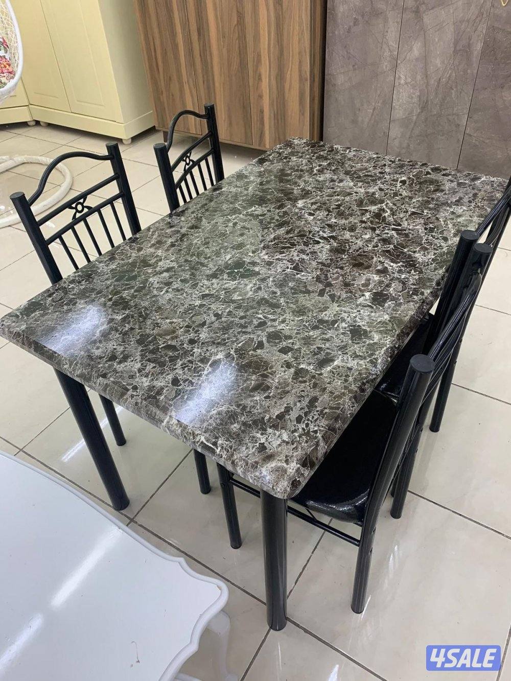 طاولات طعام خشب متوفر حق ست كراسي متوفر حق اربع كراسي جديد فقط14