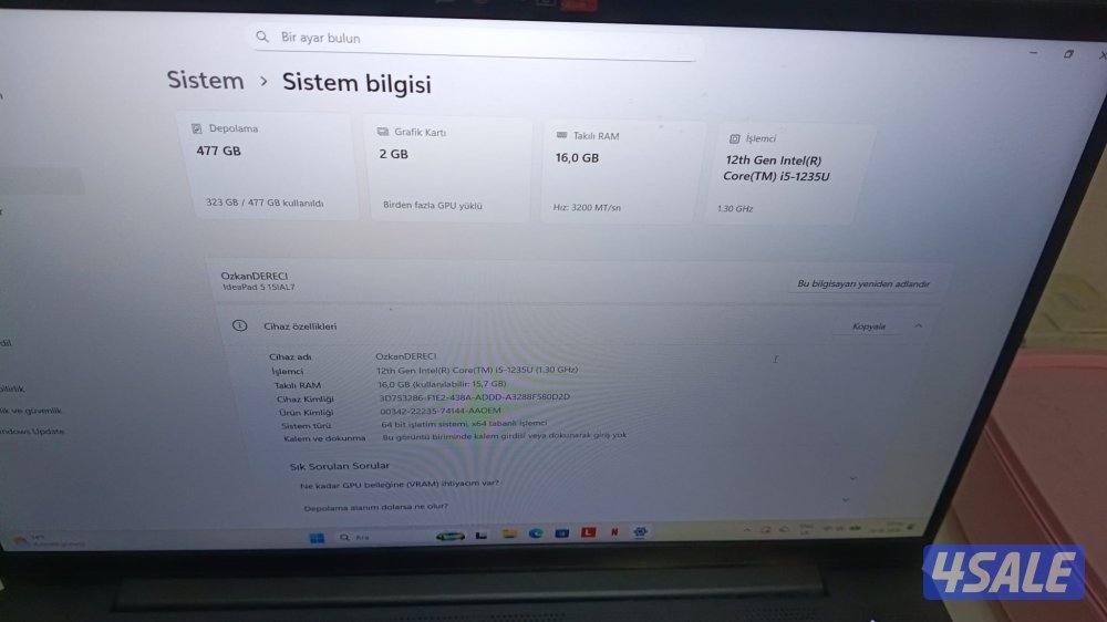 Lenovo IdeaPad 5 15IAL7 Intel Core i5-1235U 16GB RAM 512GB SSD NVIDIA1