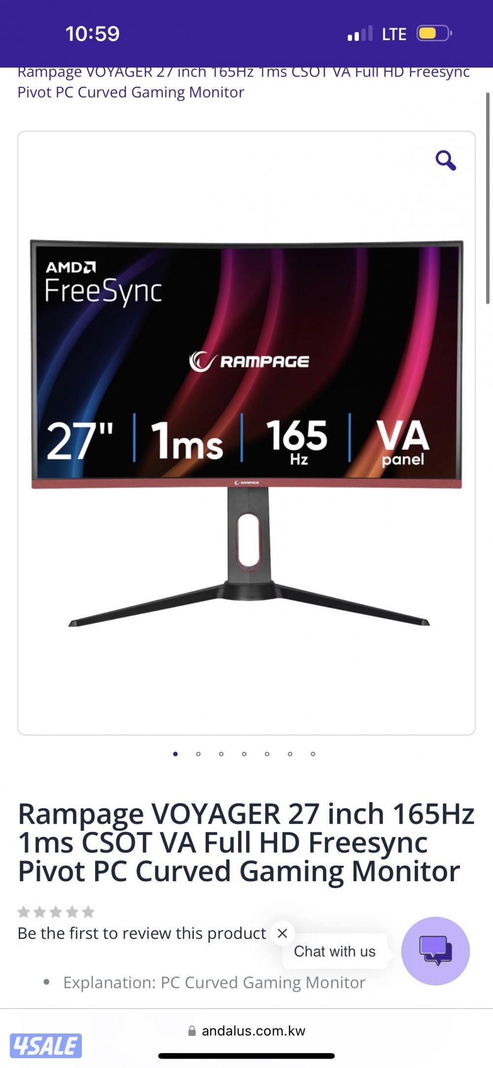 Rampage 27” 165Hz - PC Curved Gaming Monitor2