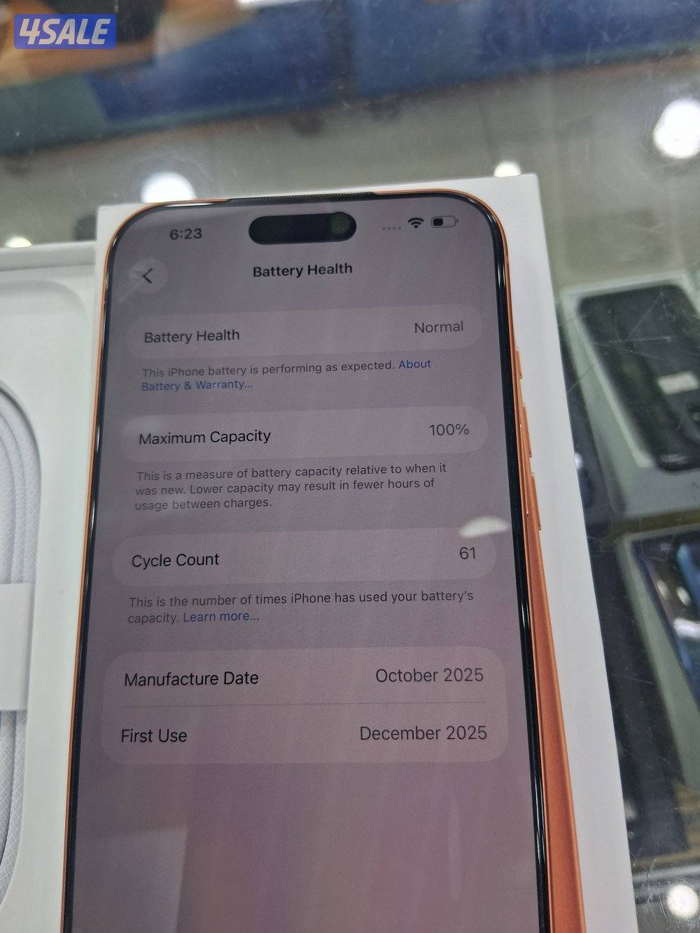 ايفون ١٧بروماكس ٥١٢ جيجا برتقالي بطاريه ١٠٠%2
