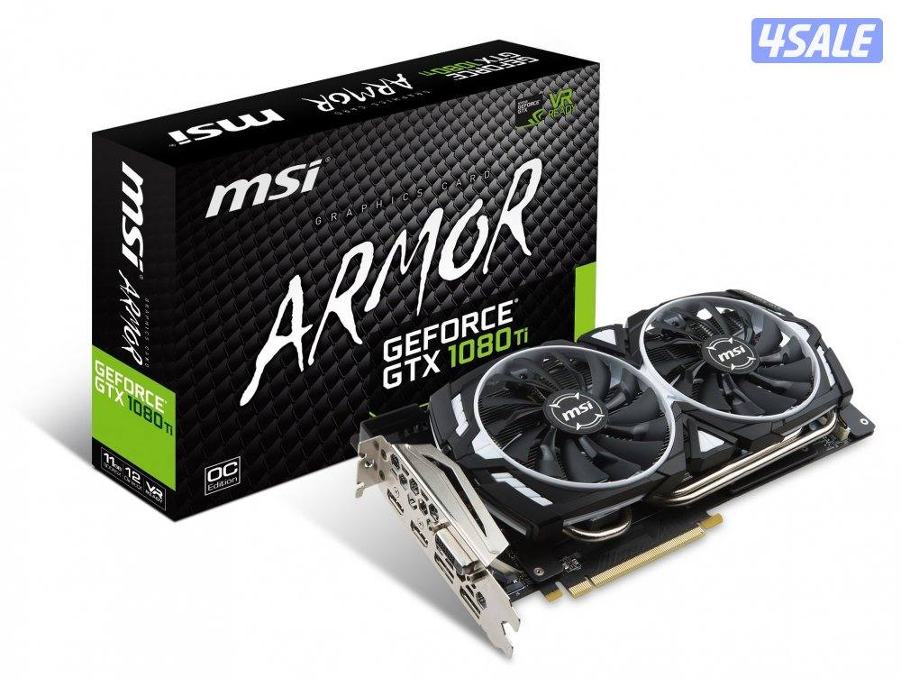 Used MSI GeForce GTX 1080 Ti Armor 11G OC Video Graphics Card0