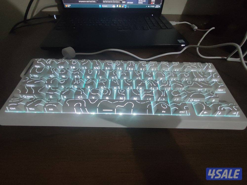 كيبورد attack shark x68 he ابيض مغناطيسي0