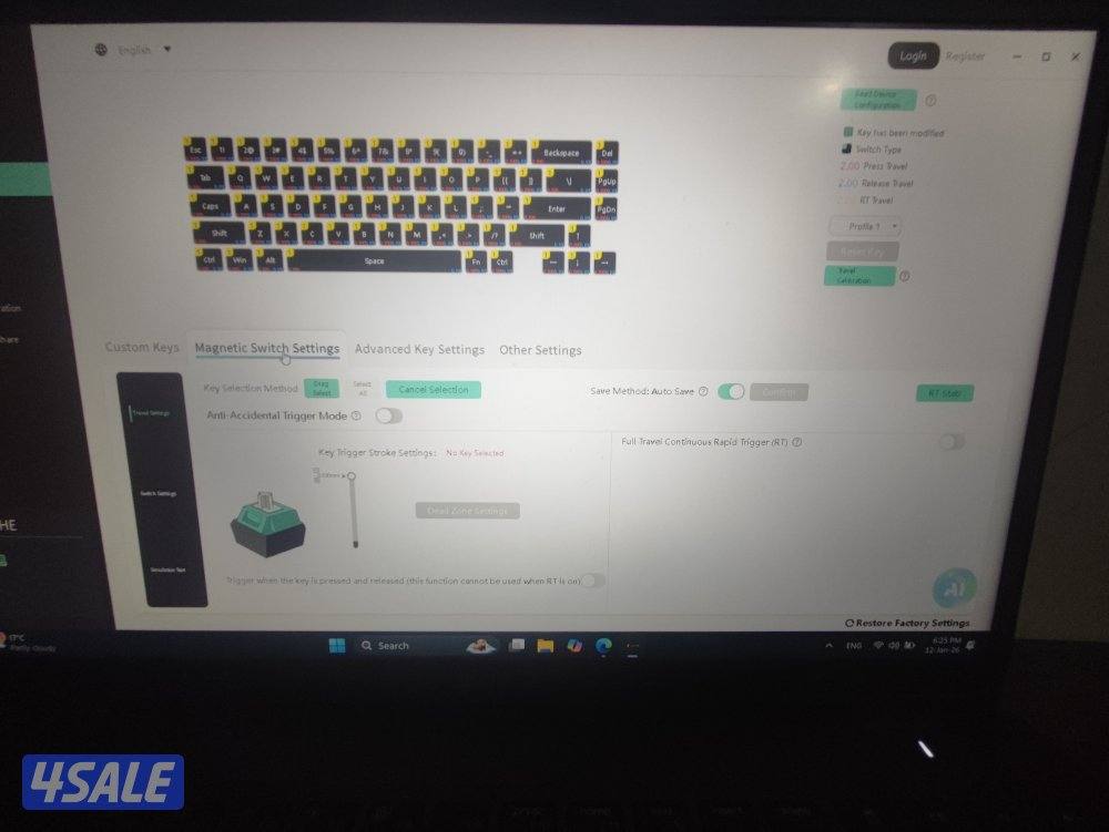 كيبورد attack shark x68 he ابيض مغناطيسي3