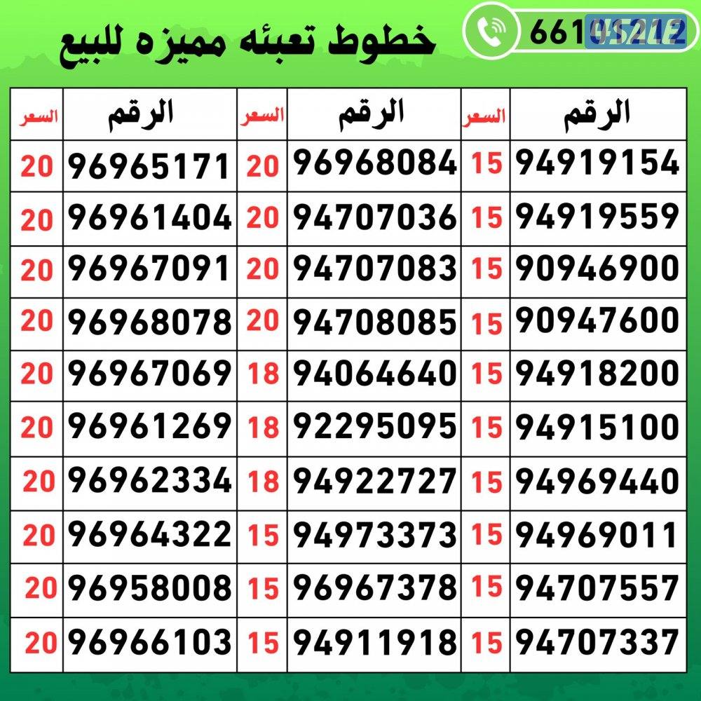أرقام مميزه تعبيه3