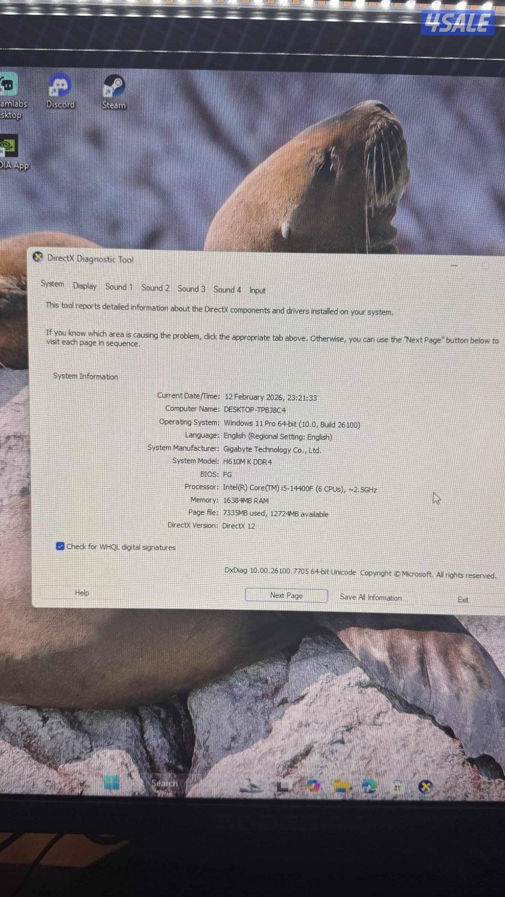 بي سي بروحه 3060ti RTX /i5-1440f /16GB باقي المعلومات تحت 3 مخازن 2ssd0