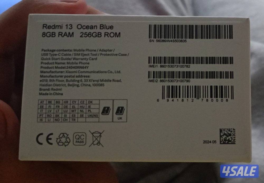 هاتف ريدمي 13 مساحه 256 جيجا و 8 رام باللون المحيط الازرق بدون اي كسور2
