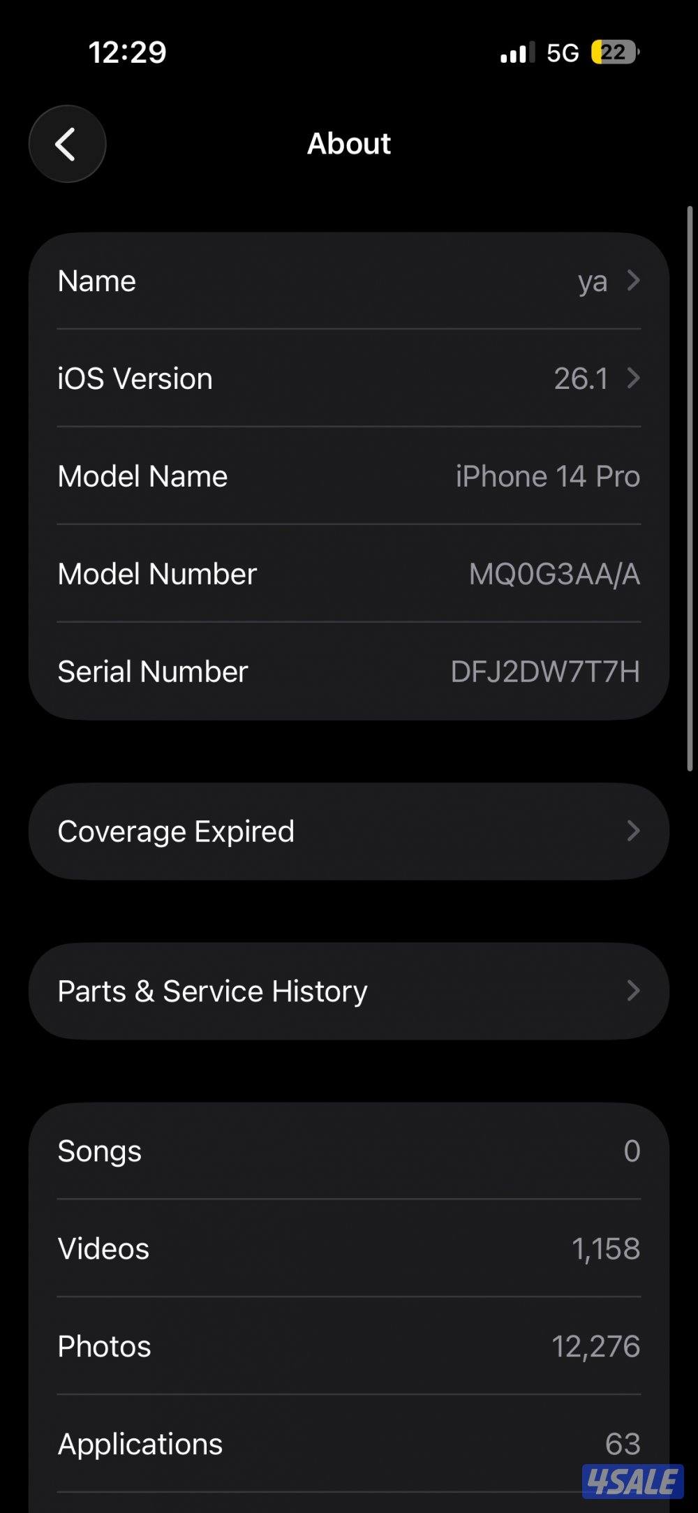 ايفون 14 برو استعمال نظيف شرط مشكله بالشاشه ممكن تعالجها0