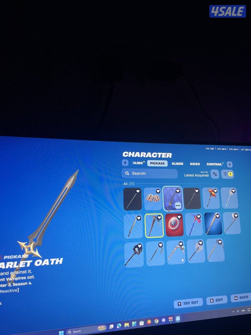 حساب فورتنايت من السيزون الثاني 216 سكن 281 شنطه 246 اكس 185 مضلة12