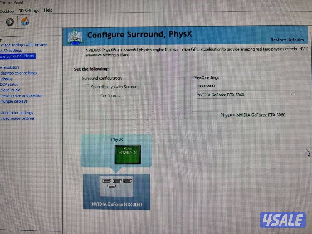 للبيع بيسي قوي rtx3060 12gb&i513400f مع شاشة 165hz7
