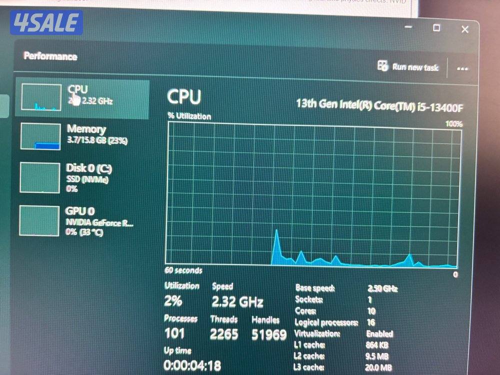للبيع بيسي قوي rtx3060 12gb&i513400f مع شاشة 165hz8