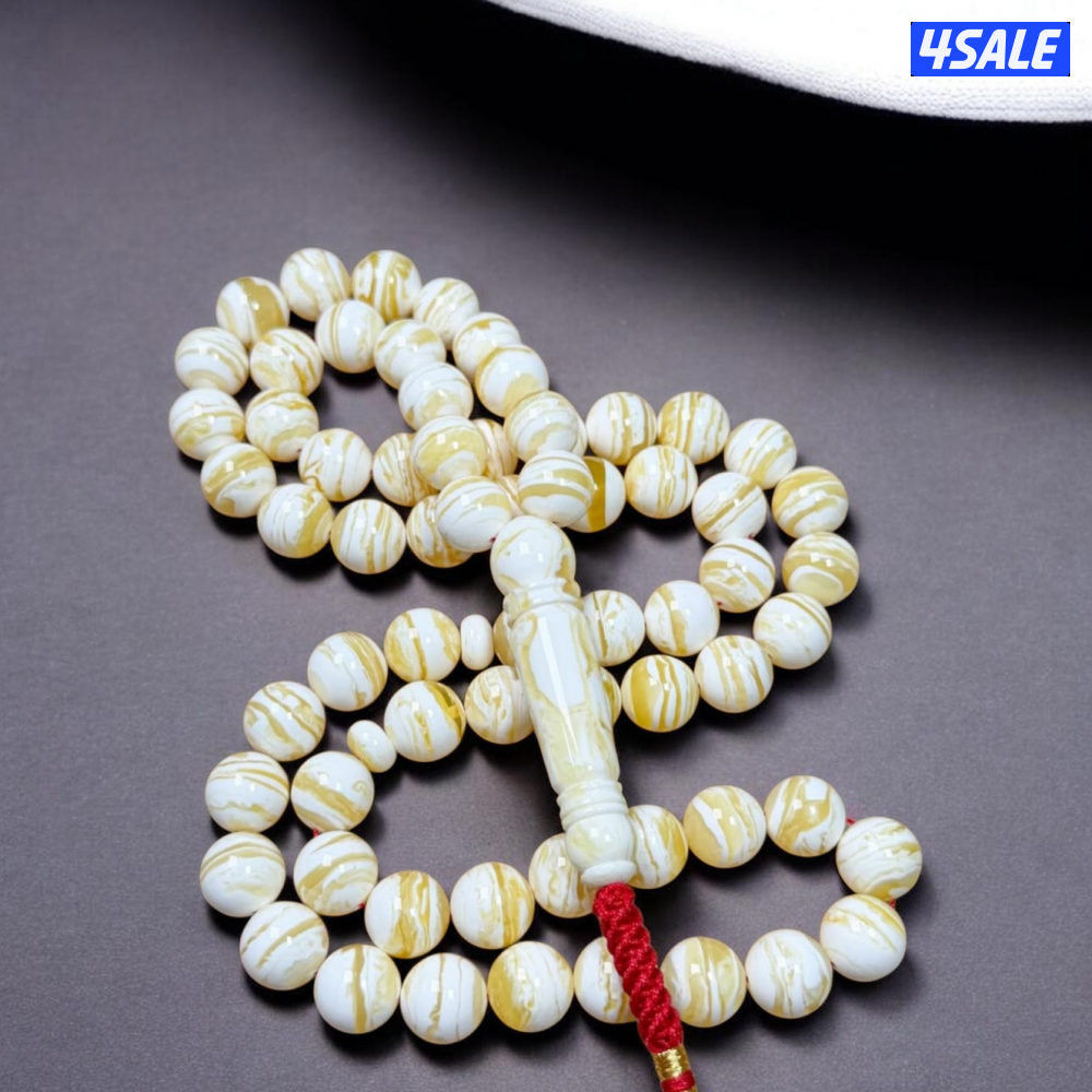 مسباح كهرب (ضغط) مشخط جبس🐅🔥 ، الوزن ٧٣.٥ ق، ١٢ مل ، ٦٠ خرزه🔥5