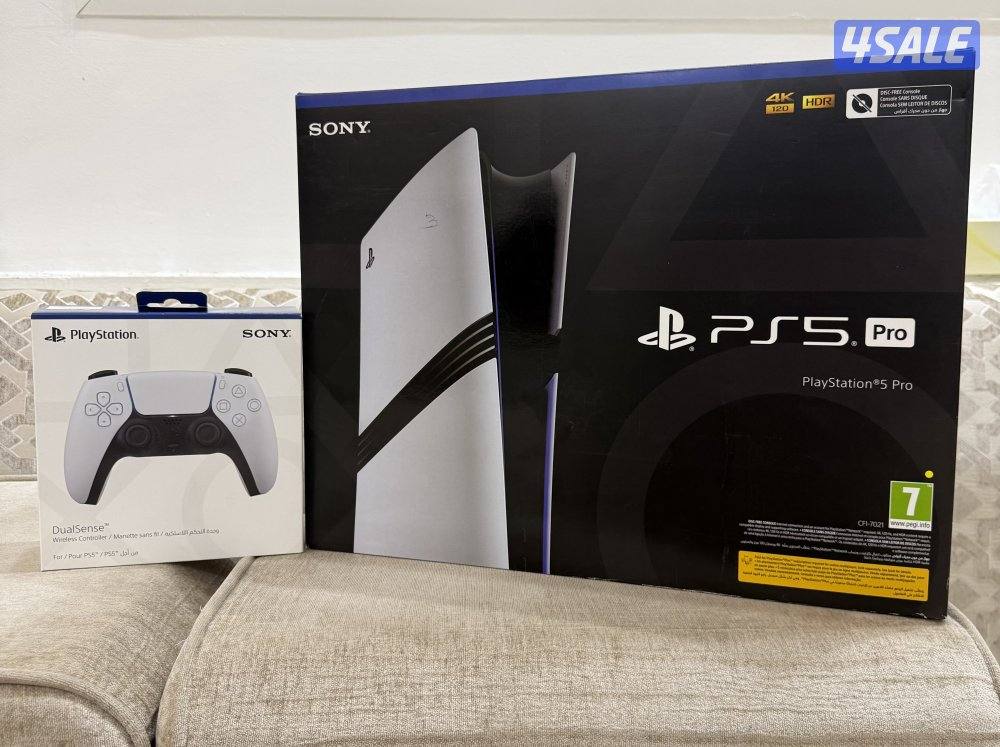 بلايستيشن 5 pro بالكرتون + يده اصليه0