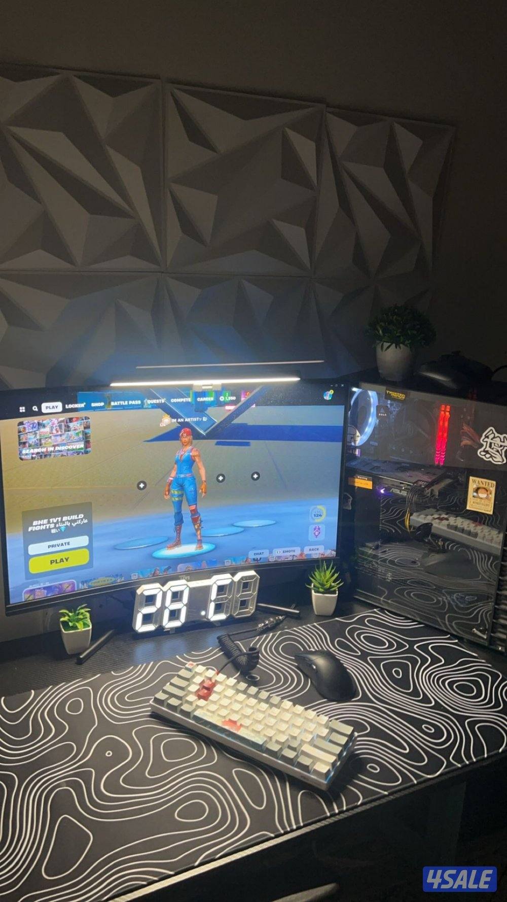 بي سي كامل اغراضه بي سي طاولة كرسي شاشه 280FHD وكيبوردين وماوس واكسوار0