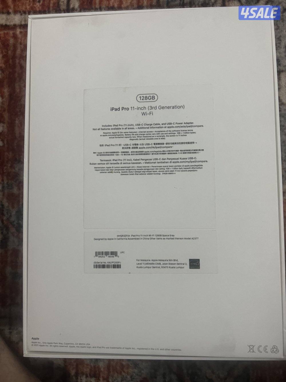 iPad  11 pro   128  M12