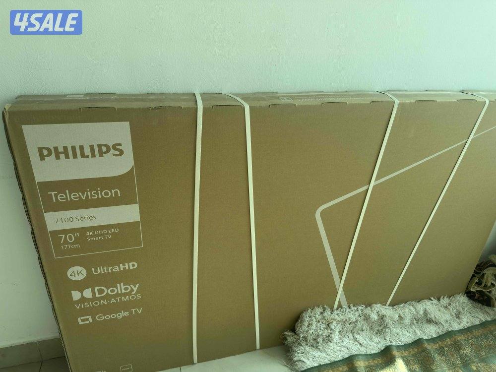 تلفزيون فيلبس 4k 70inch جديد بالكرتون لم يفتح نهائيا من الغانم0