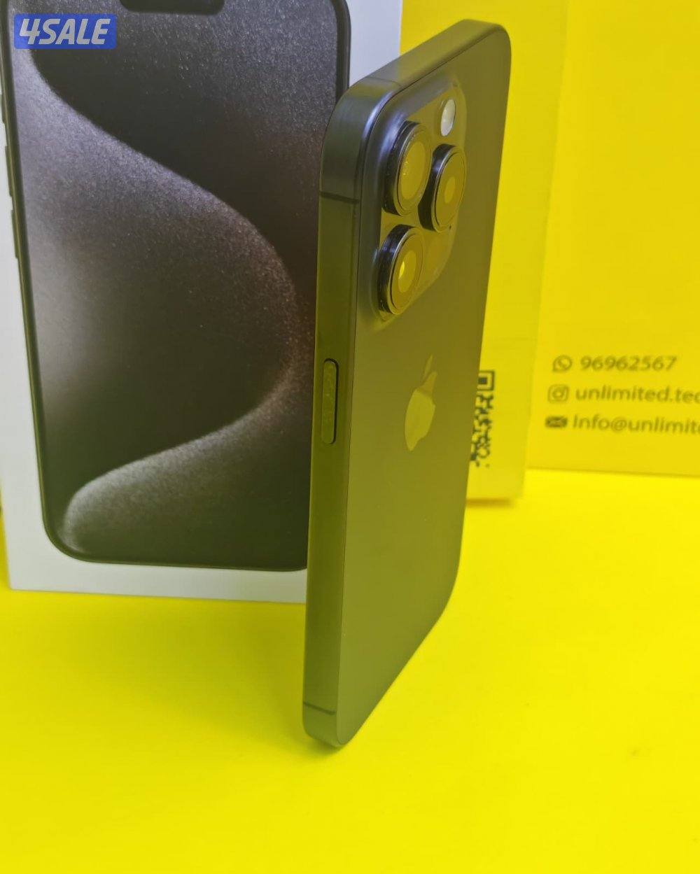 iPhone 15 Pro 256GB Black – 78% ايفون 15 برو  مستعمل كالجديد البطارية3