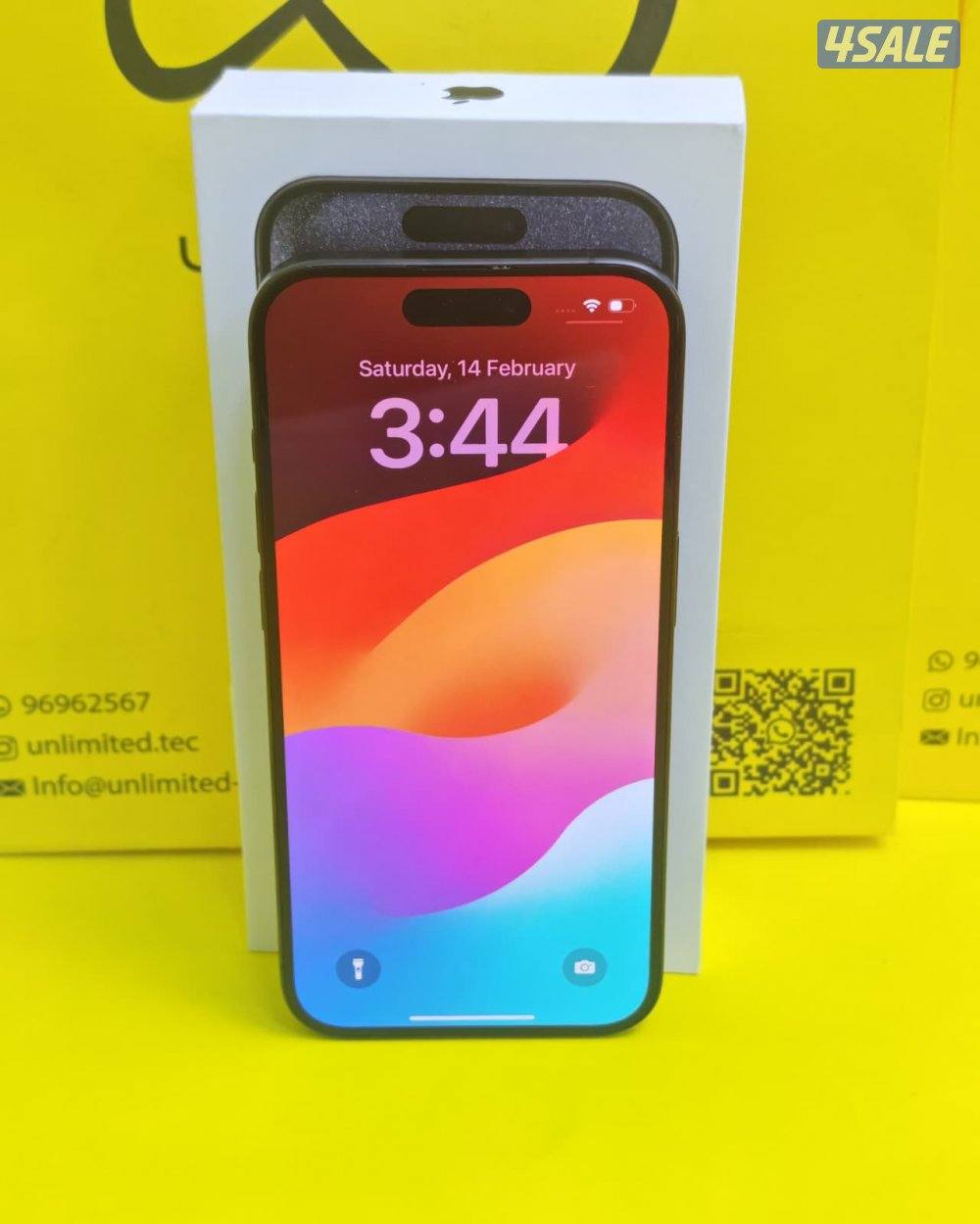 iPhone 15 Pro 256GB Black – 78% ايفون 15 برو  مستعمل كالجديد البطارية4