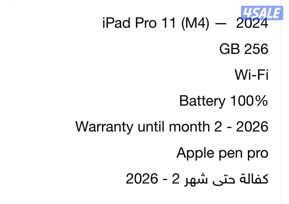 ipad pro 11 (M4) - 20242