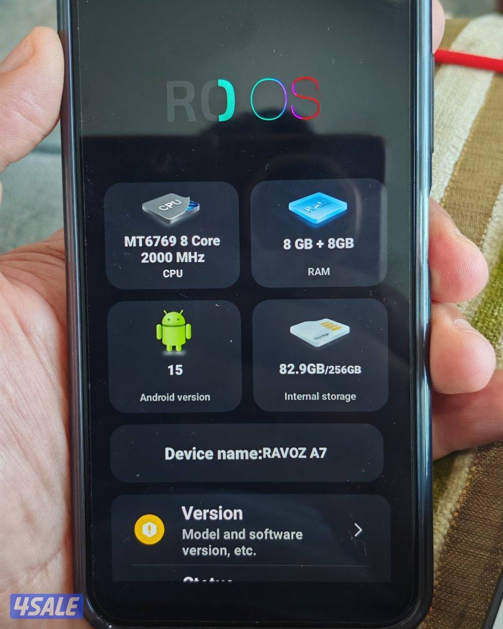 Ravoz A7 ,Without Camera ,256 g,8+8 Ram0