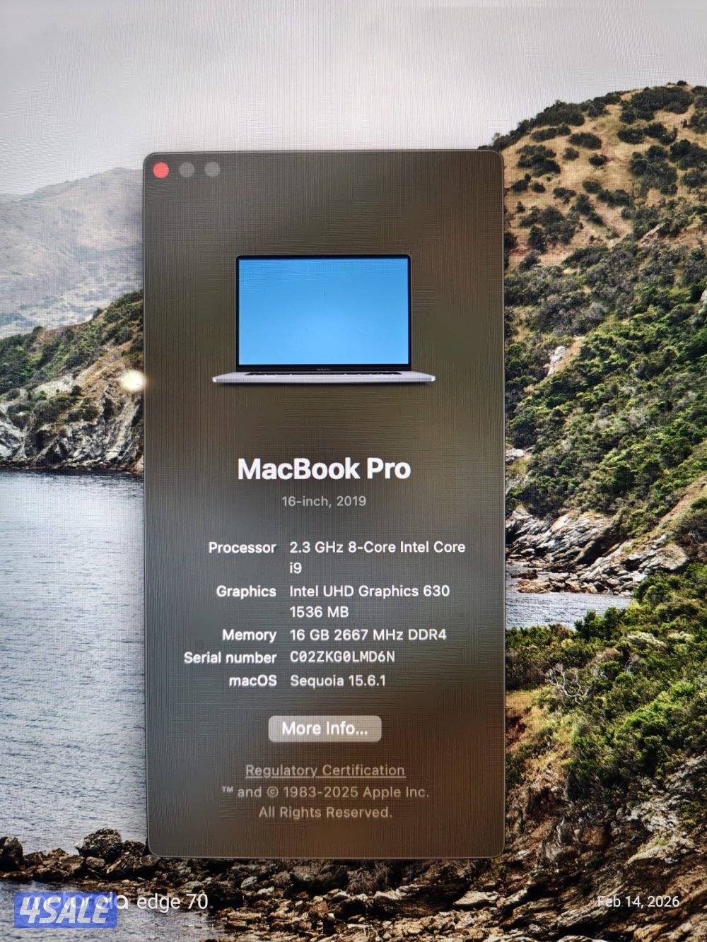 MacBook Pro 16-inch 2019 1TB6