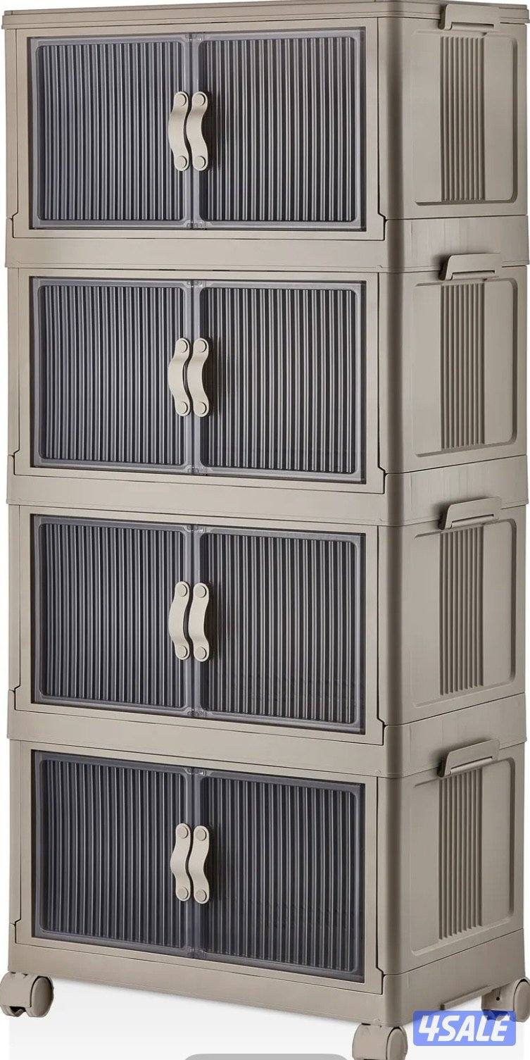 خزانة من البلاستيك القوي قابلة للطي جديدة  بالكرتون0