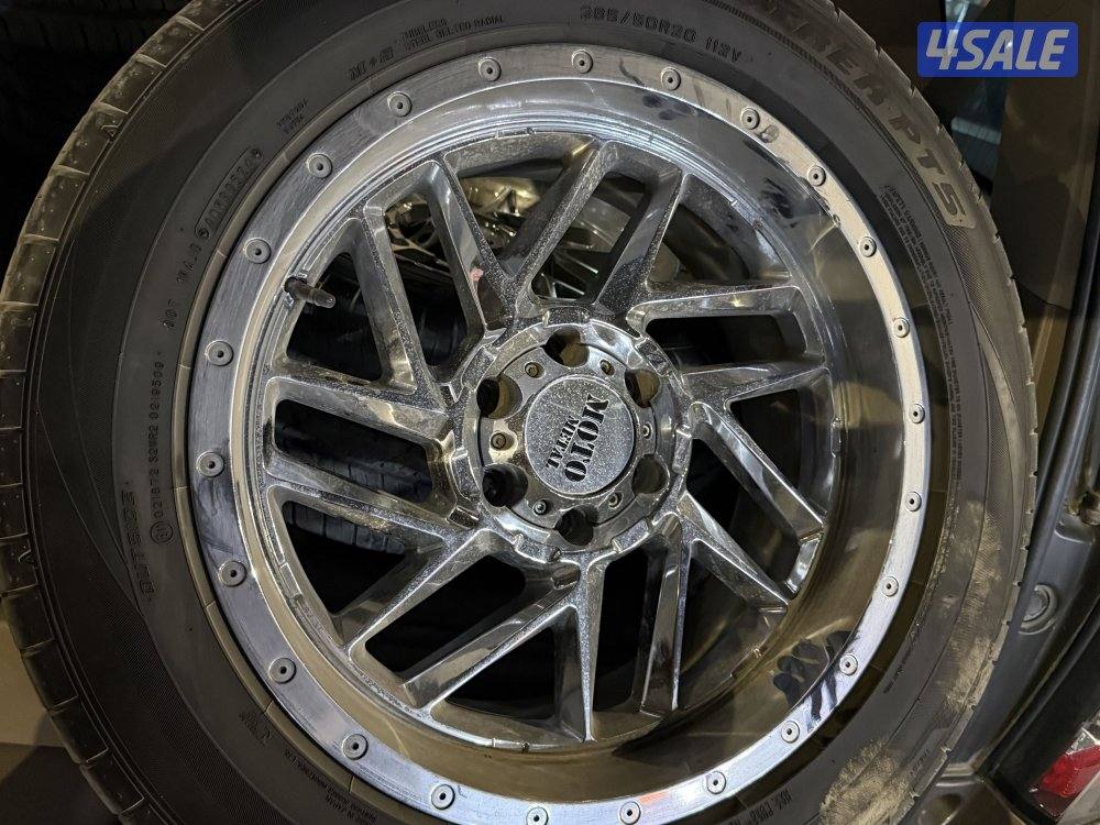 رنقات MOTO METAL وتواير DANLOP حجم 20 يدد مع فلنجات وبراقيهم وسناسرهم4