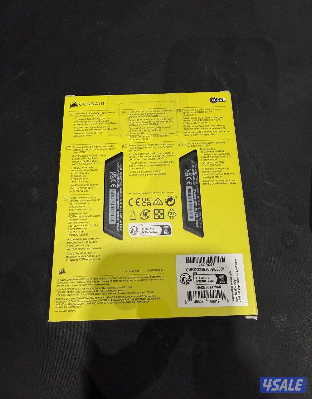 CORSAIR VENGAENCE RGB RAM- 32gb DDR5 5600MHz CL36 - Black0