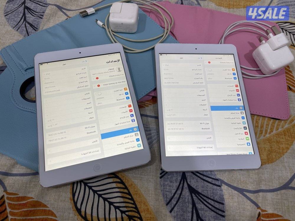 ايبادين ابل ميني 2 تو شاشة 7.9 بوصة شغالين تمام مع كفرات وشواحن اصلية3