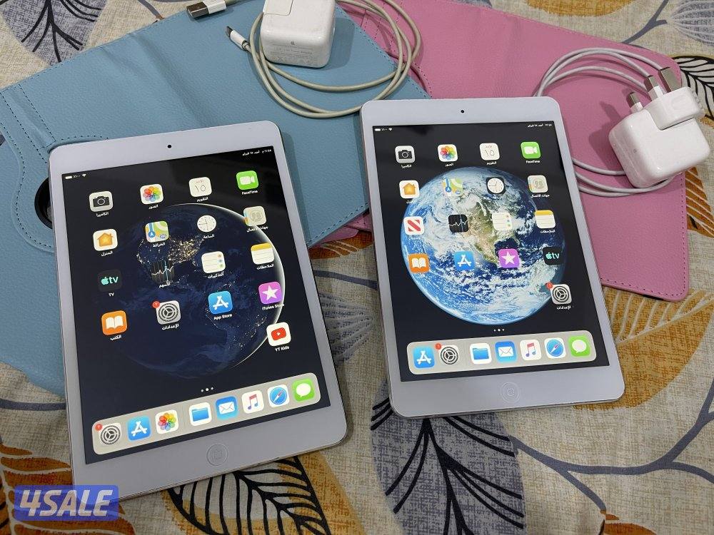 ايبادين ابل ميني 2 تو شاشة 7.9 بوصة شغالين تمام مع كفرات وشواحن اصلية6