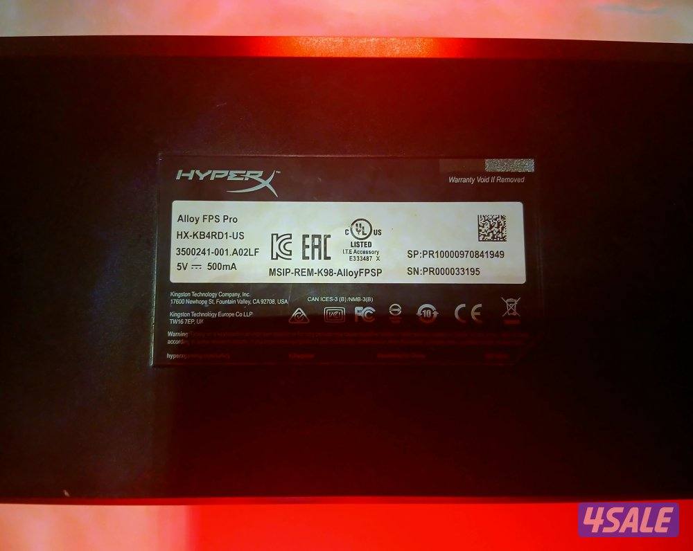 HyperX Alloy FPS Pro Keyboard – Red LED – Good Condition3