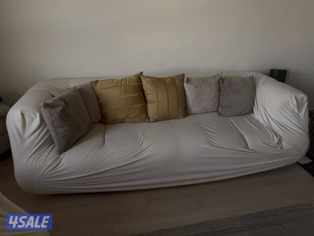 للبيع زوج قنفات  مع بف من هوم سنتر Home centre جودة عالية ✅✅✅2