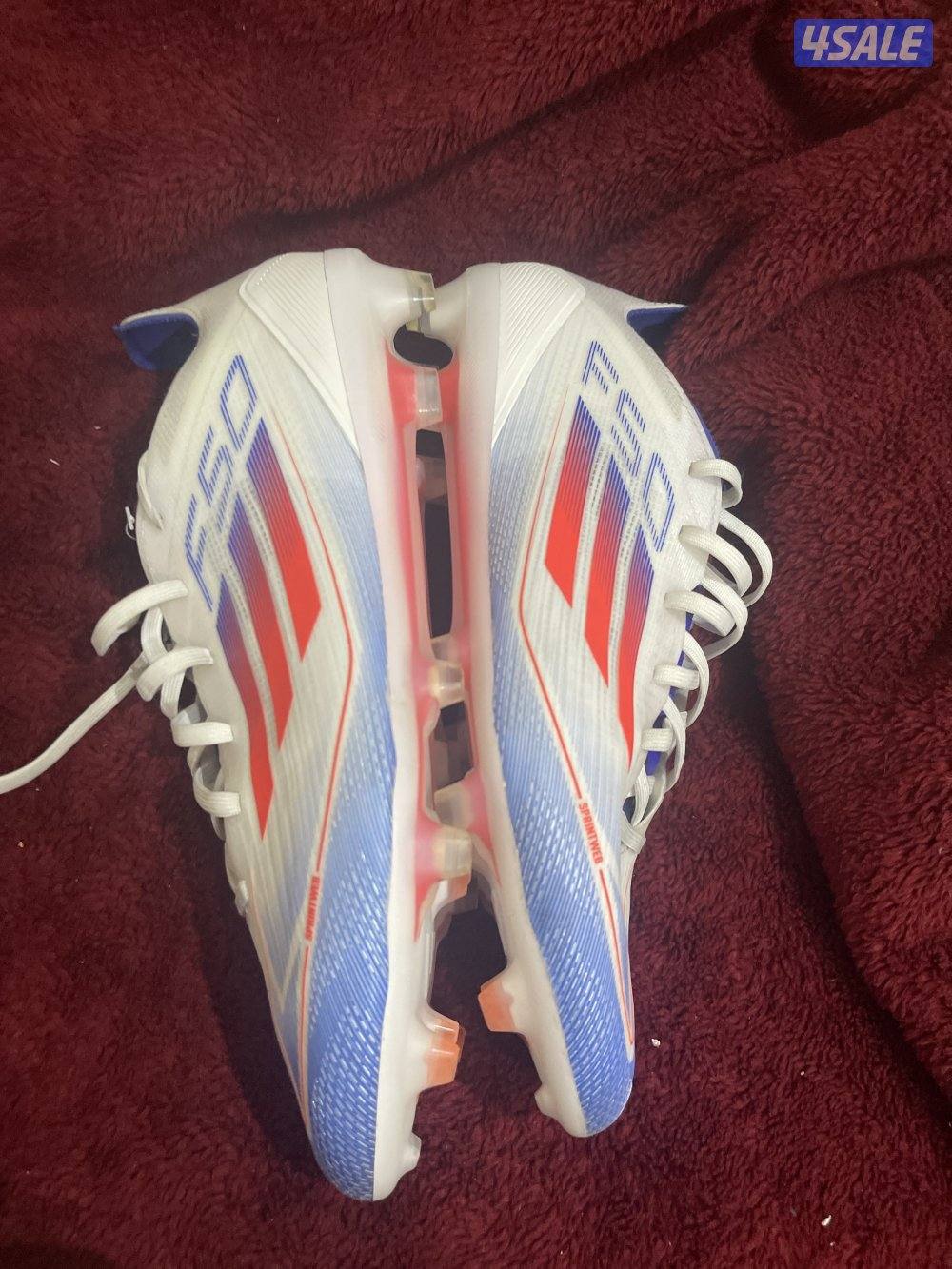 ADIDAS F50 LEAGUE MULTI-GROUND CLOUD WHITE SOLAR RED LUCID BLUE,SIZE440