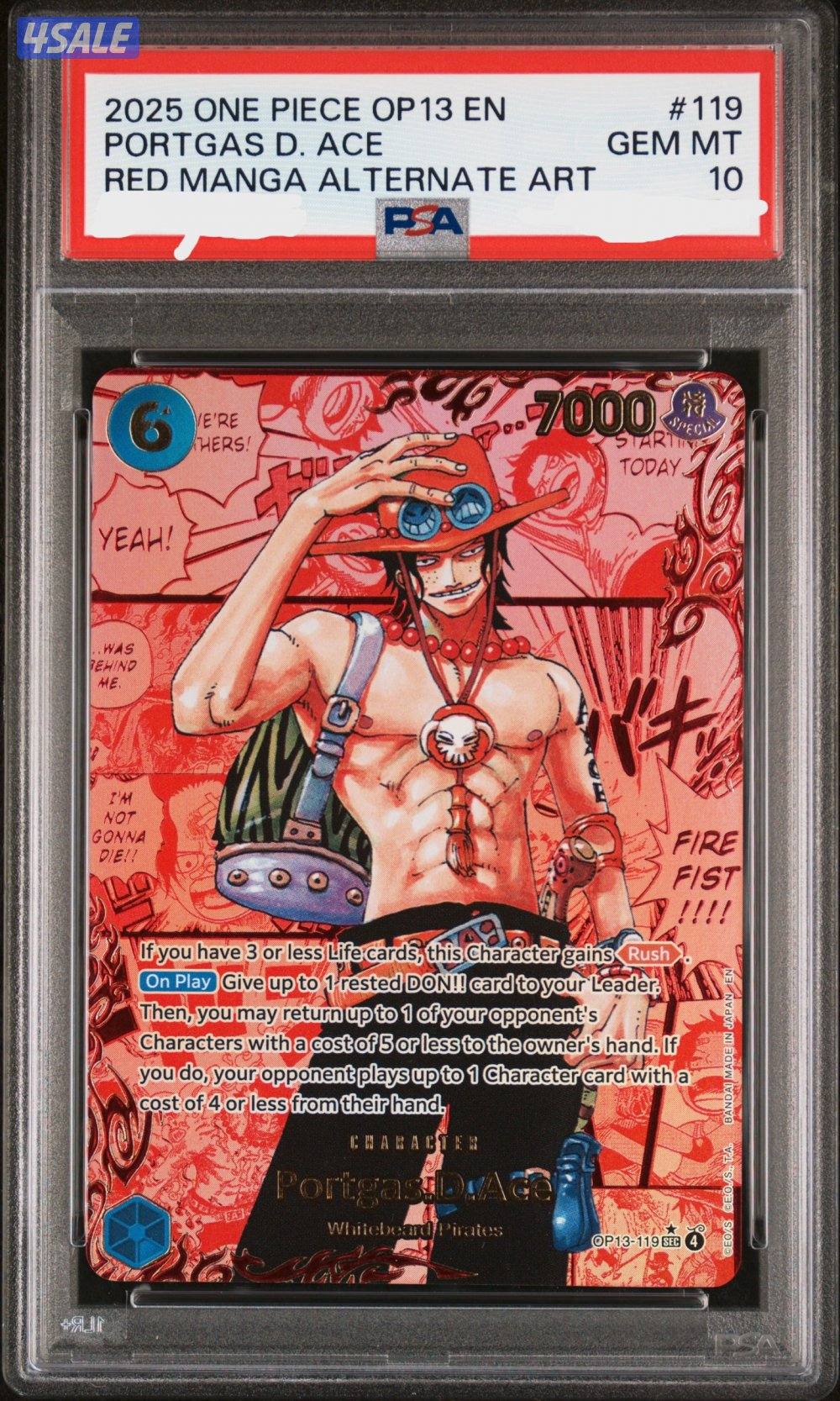 OP13 Red Manga Portags.D.Ace PSA100