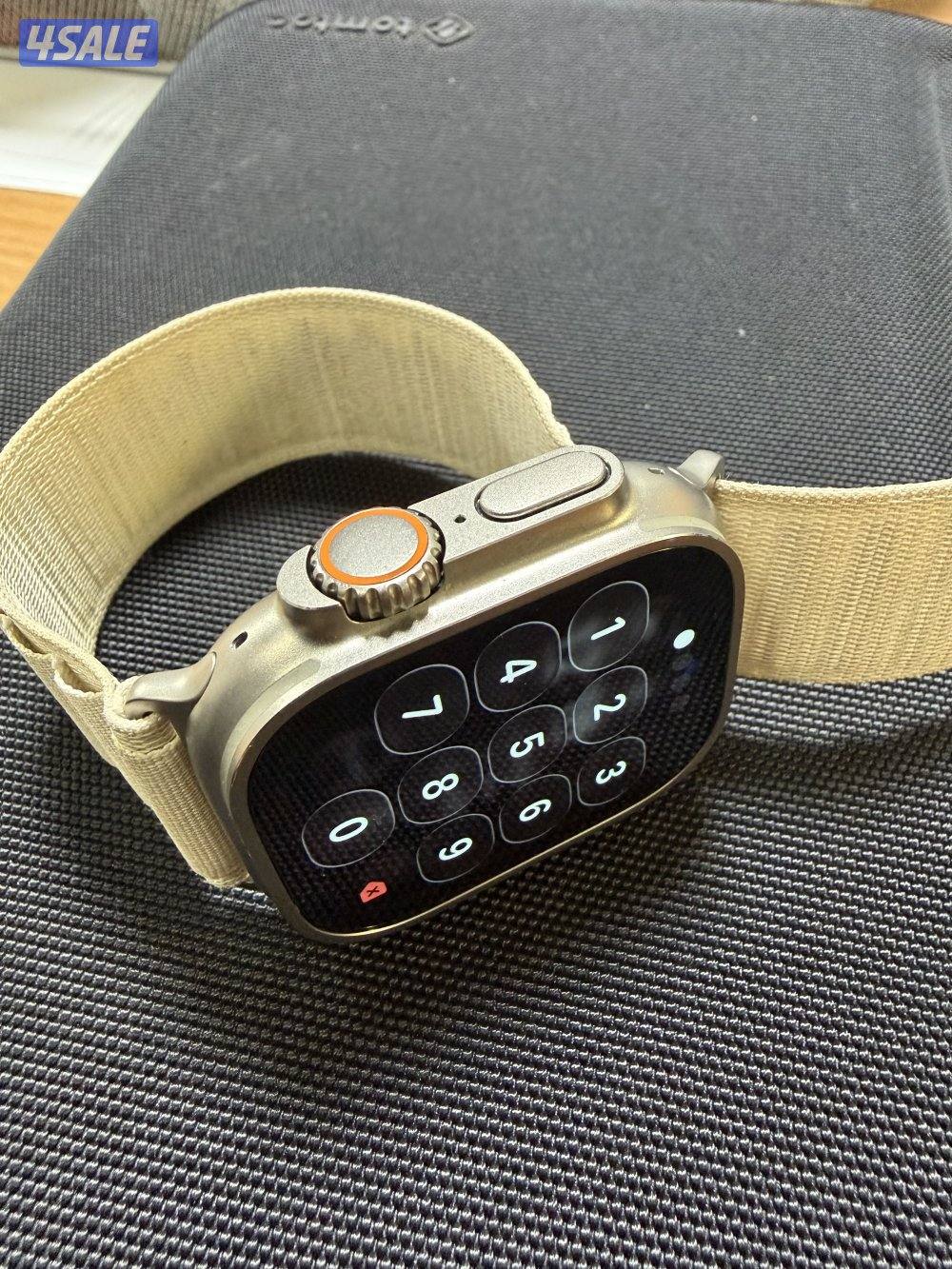 للبيع ساعة ابل وتج الترا 1 بحالة ممتازة جداً مع كامل اغراضها و الكرتون3