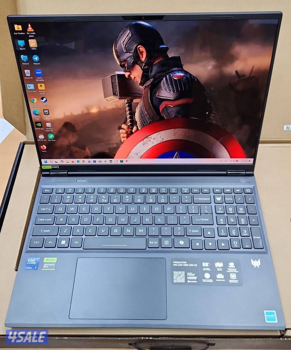 للبيع لابتوب جيمنقAcer Predator 16 Oled Ultra 9 275HX/32Ram DDR5/1TBSS2