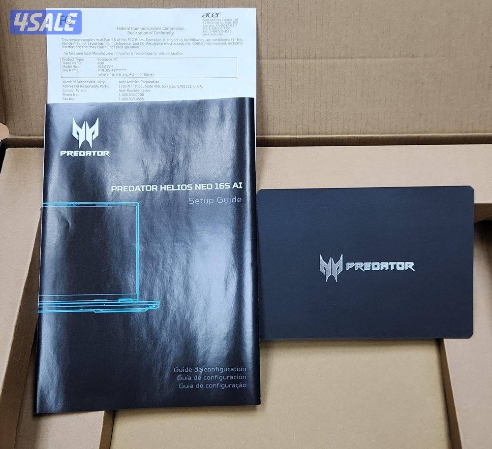 للبيع لابتوب جيمنقAcer Predator 16 Oled Ultra 9 275HX/32Ram DDR5/1TBSS5