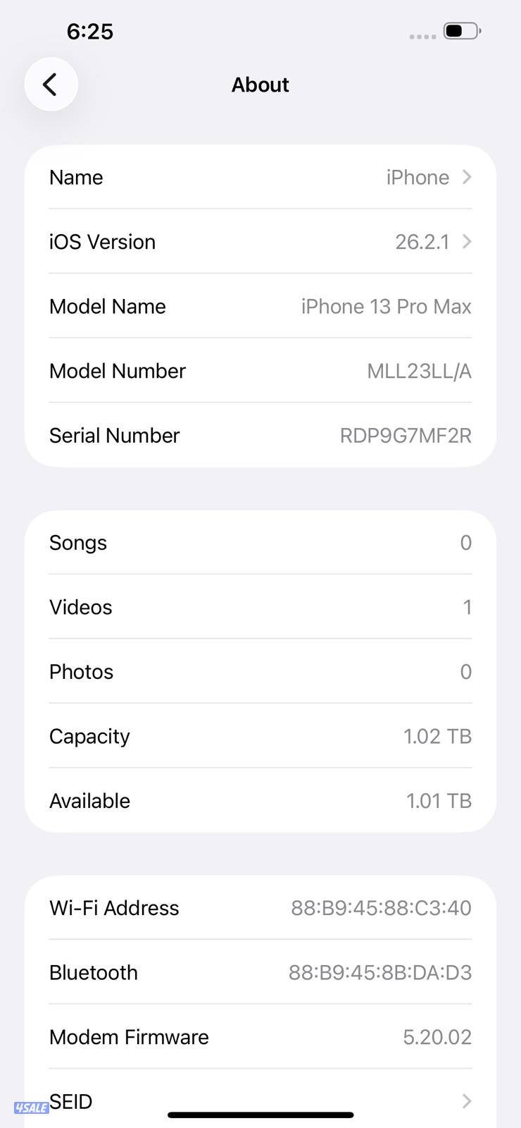 ايفون 13 برو ماكس – 1 تيرا – أسود بطارية 100% مستعمل مسجل بدون ضريبة8