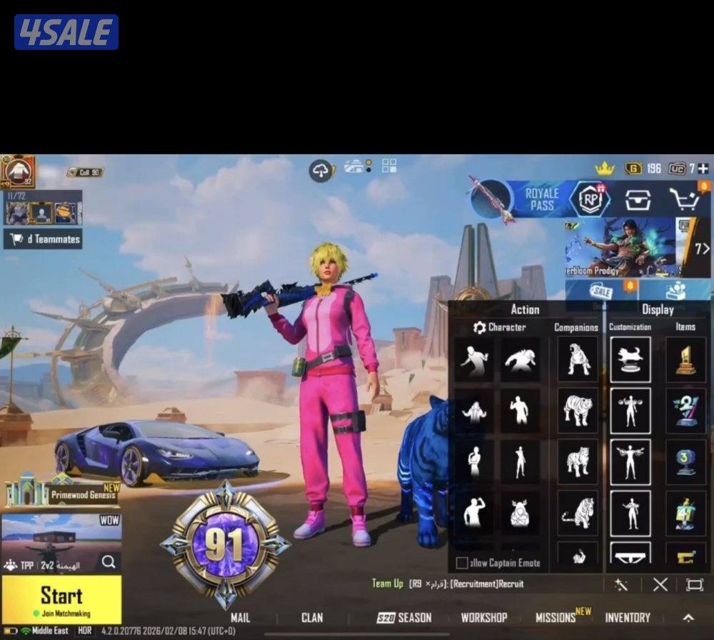 بيع حساب بوبجي فخم0