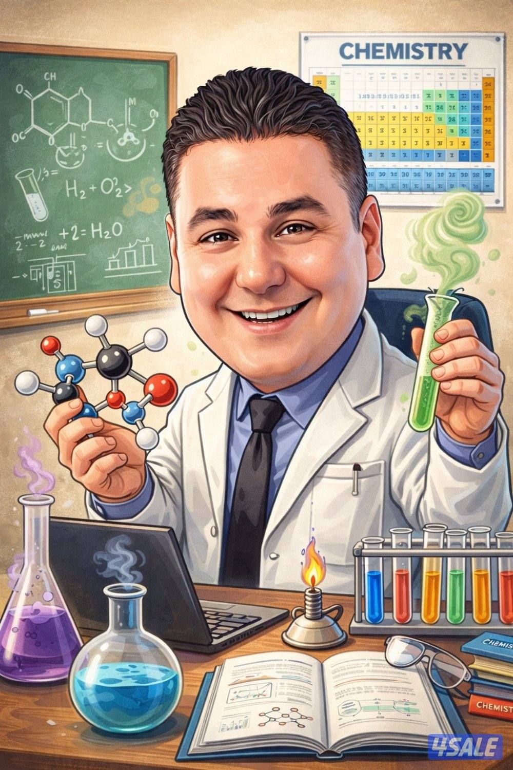 مدرس أول كيمياء للمرحلة الثانوية و الجامعات والتطبيقي0