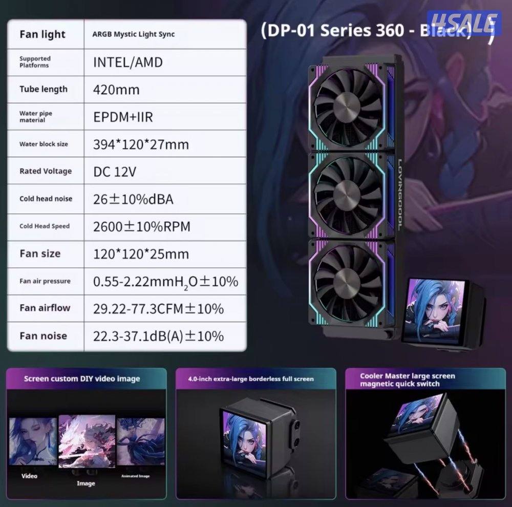 مبرد مائي 3 مراوح - اسود1